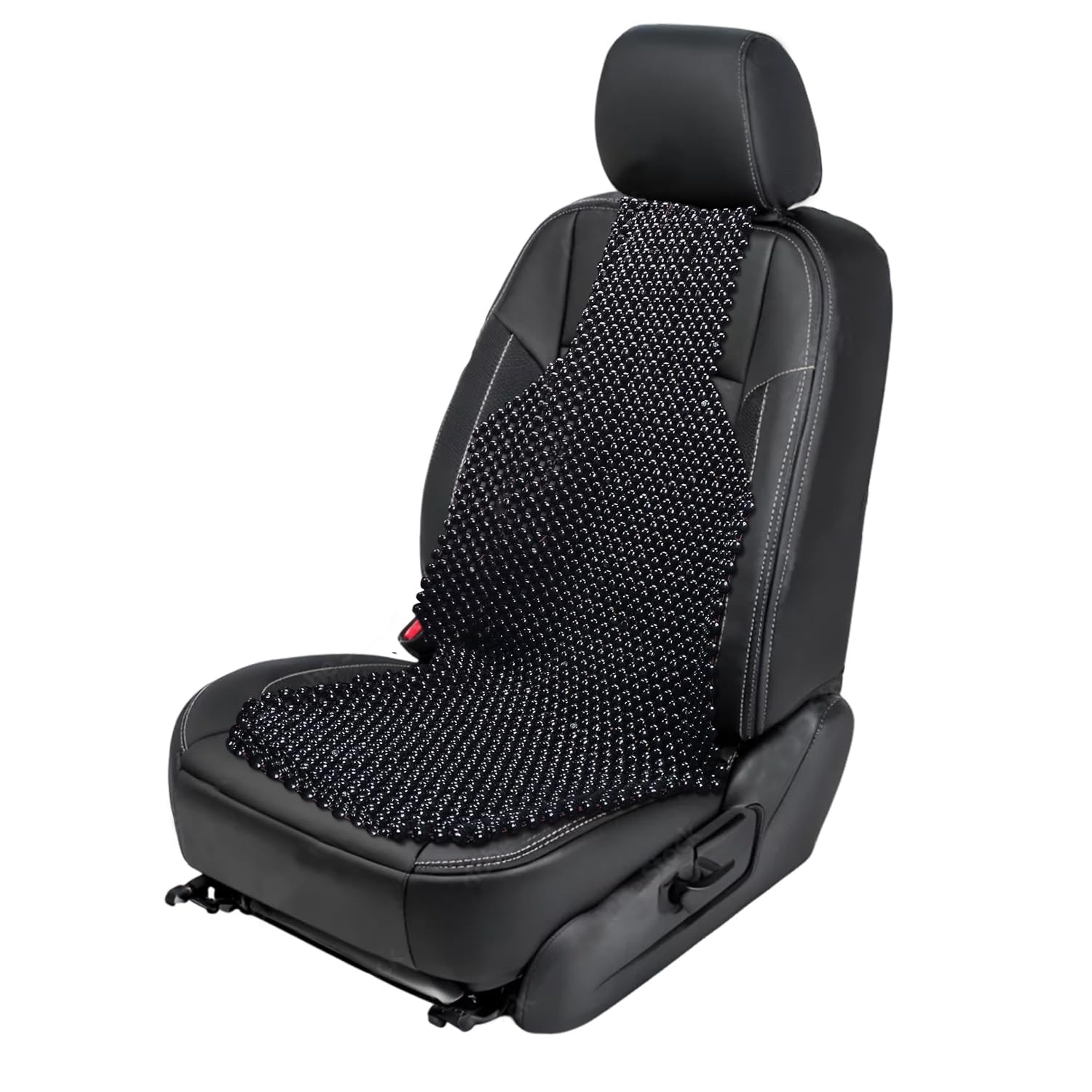 ZONETECH Wood Beaded Seat Cushion top view shows relief on long drives.