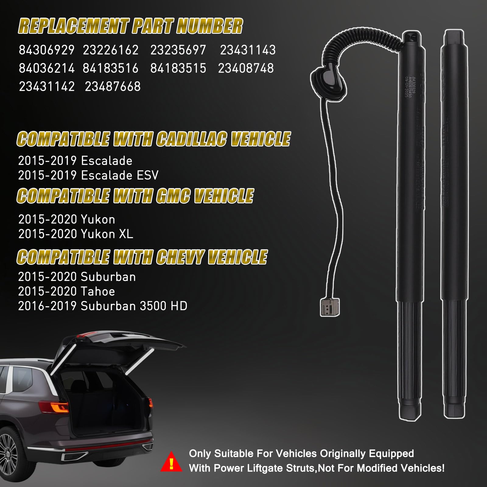 ZONFANT tailgate lift strut installation on GM vehicle