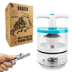 ZOOYL Rotation Handle Bearing Packer in use for smooth, hands-free greasing.