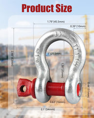 ZORUNNA 1-ton working load limit shackle suitable for jeeps and trucks.
