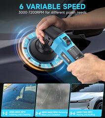 ZOTA 3-inch polisher quiet motor delivers smooth detailing sessions.