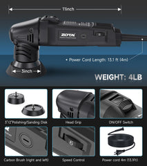 ZOTA Mini Buffer Polisher used on a headlight detailing session for a smooth gloss.