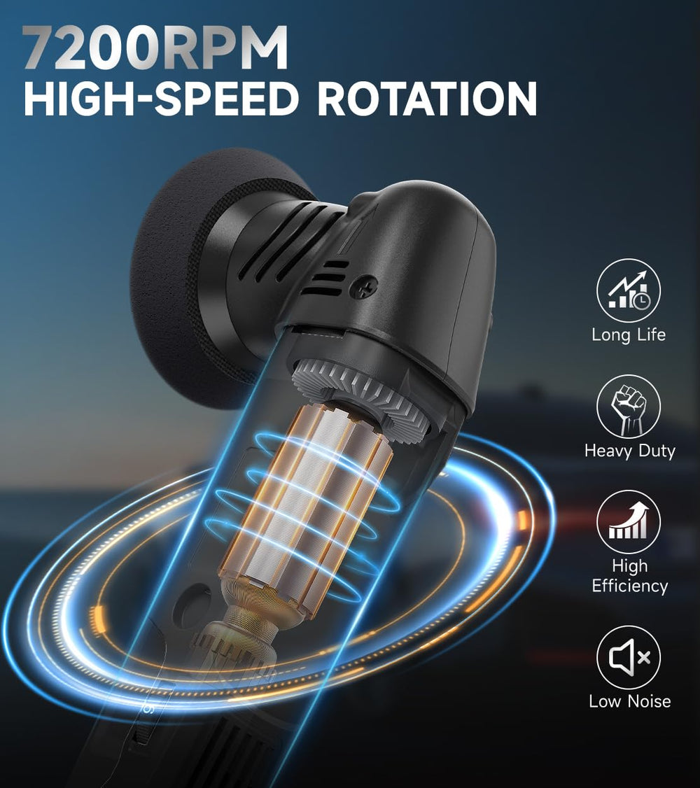 ZOTA Mini Buffer Polisher suits cars, motorcycles, and small surfaces with ease.