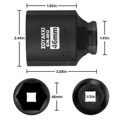 Zoyakki CR-MO axle-nut socket with black phosphated finish