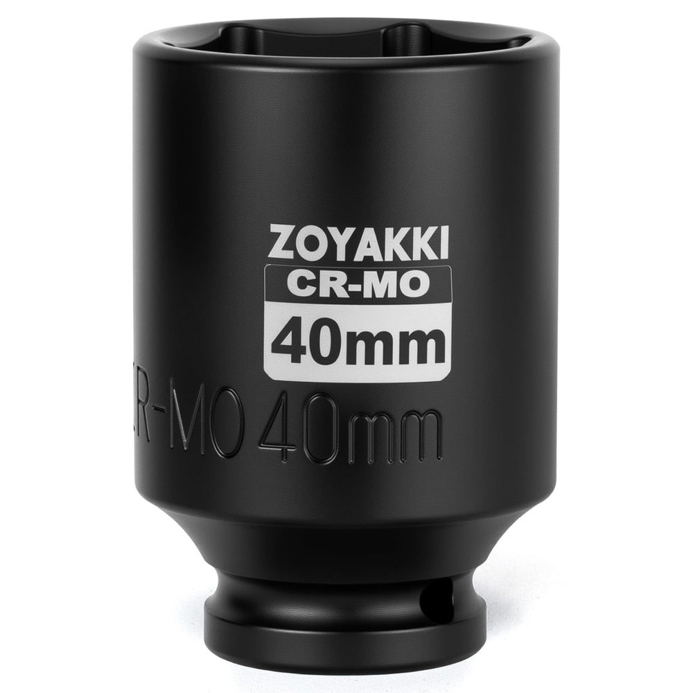 ZOYAKKI half-inch drive 40mm deep 6pt axle nut socket for easy axle nut removal