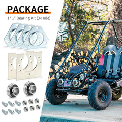 Zozoye 1in live axle bearing kit mounted on mini bike for upgrade.