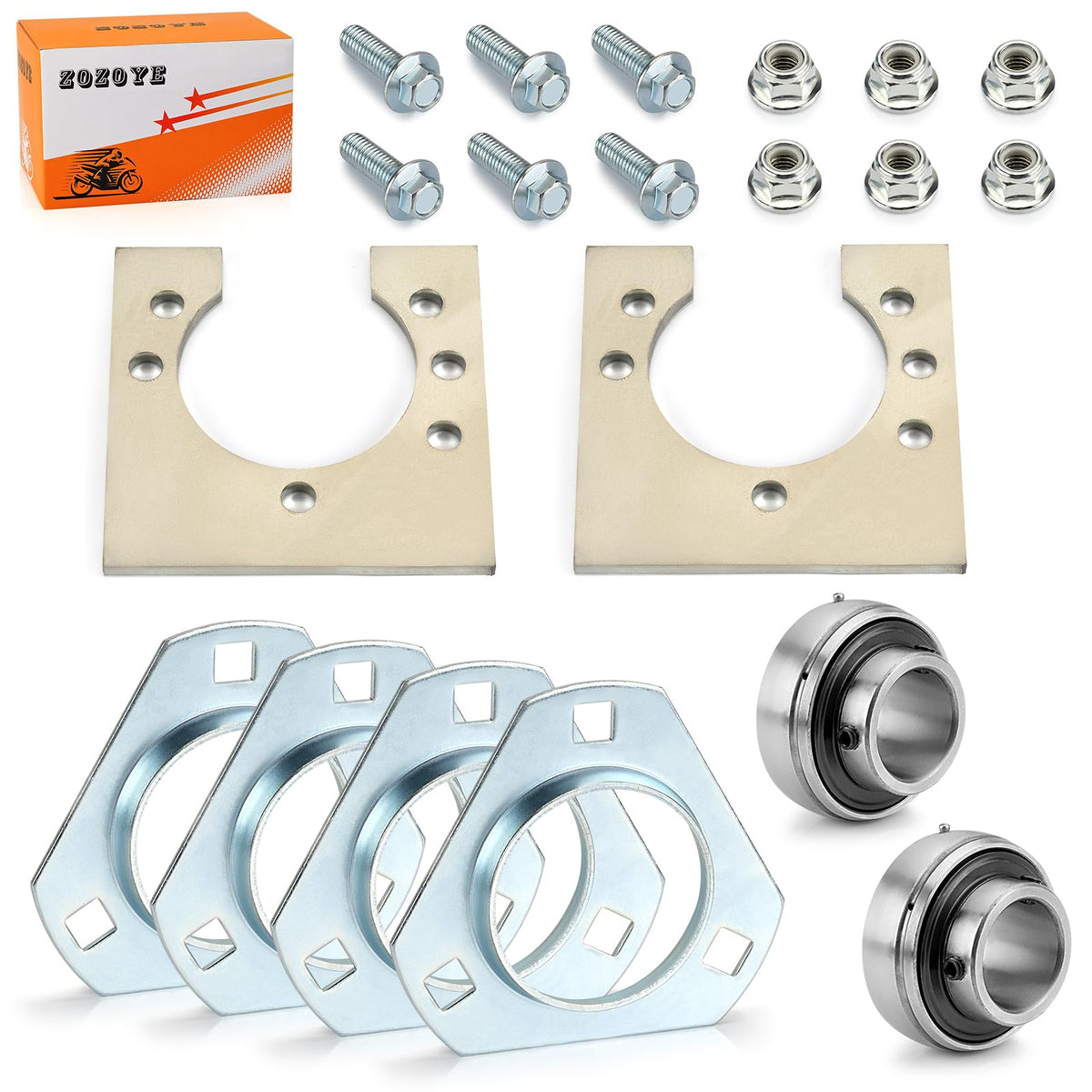 Zozoye 1in live axle bearing kit package for easy go-kart upgrade.