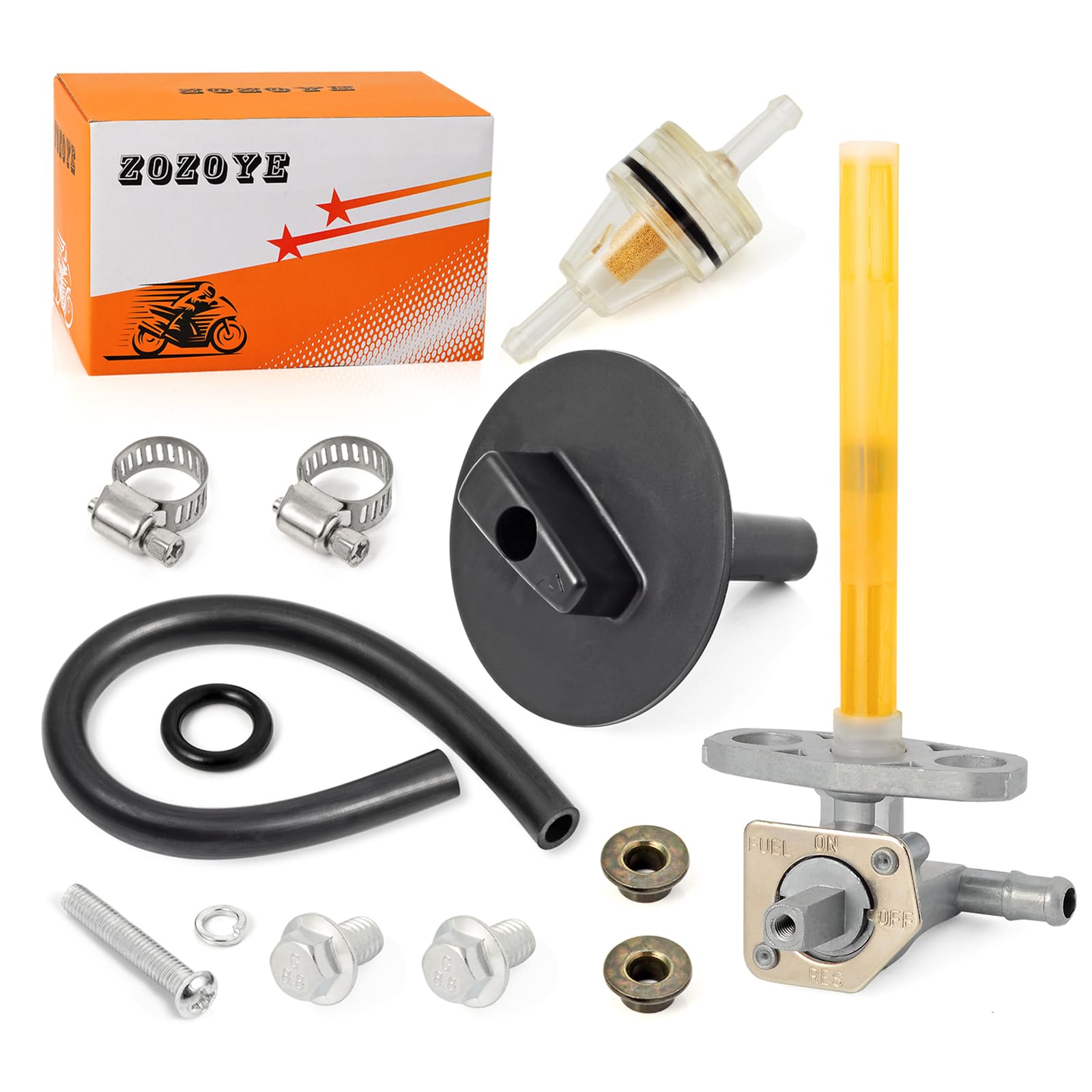 Zozoye fuel filter included protects engine from contaminants.