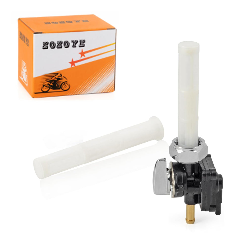 Packaged petcock with clean lines to minimize under-tank clutter
