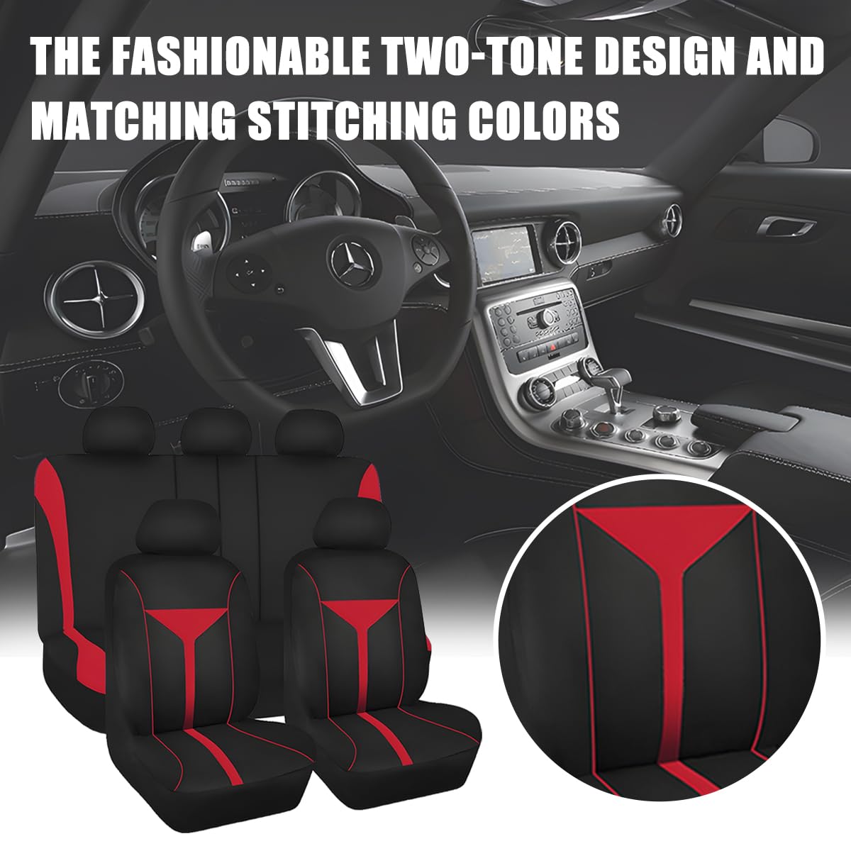 Zpana breathable red material for comfortable car rides