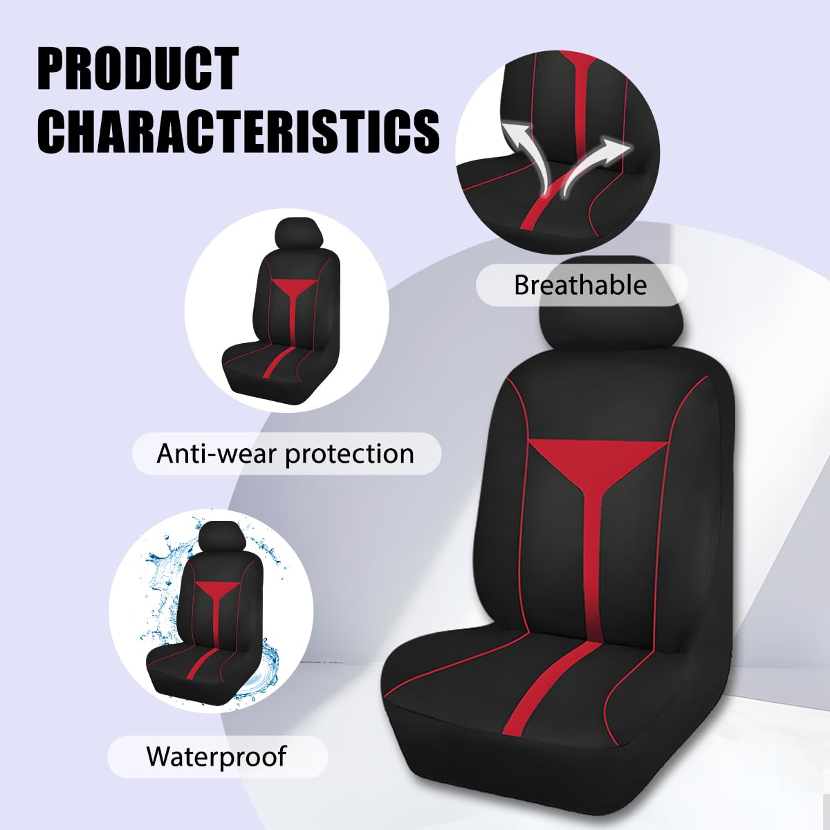 Zpana red headrest cover adds protection and comfortable grip