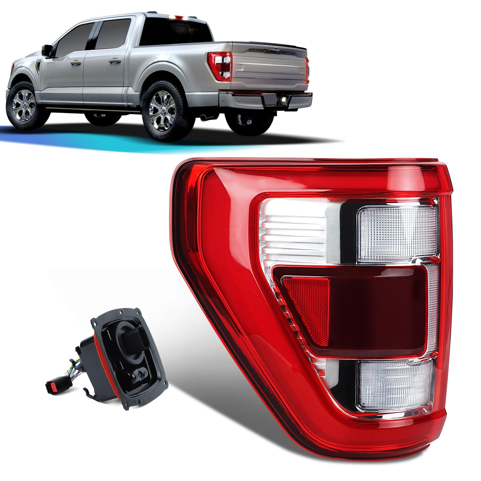 ZSBMP LED chrome tail light left-side for F-150 enhances visibility.