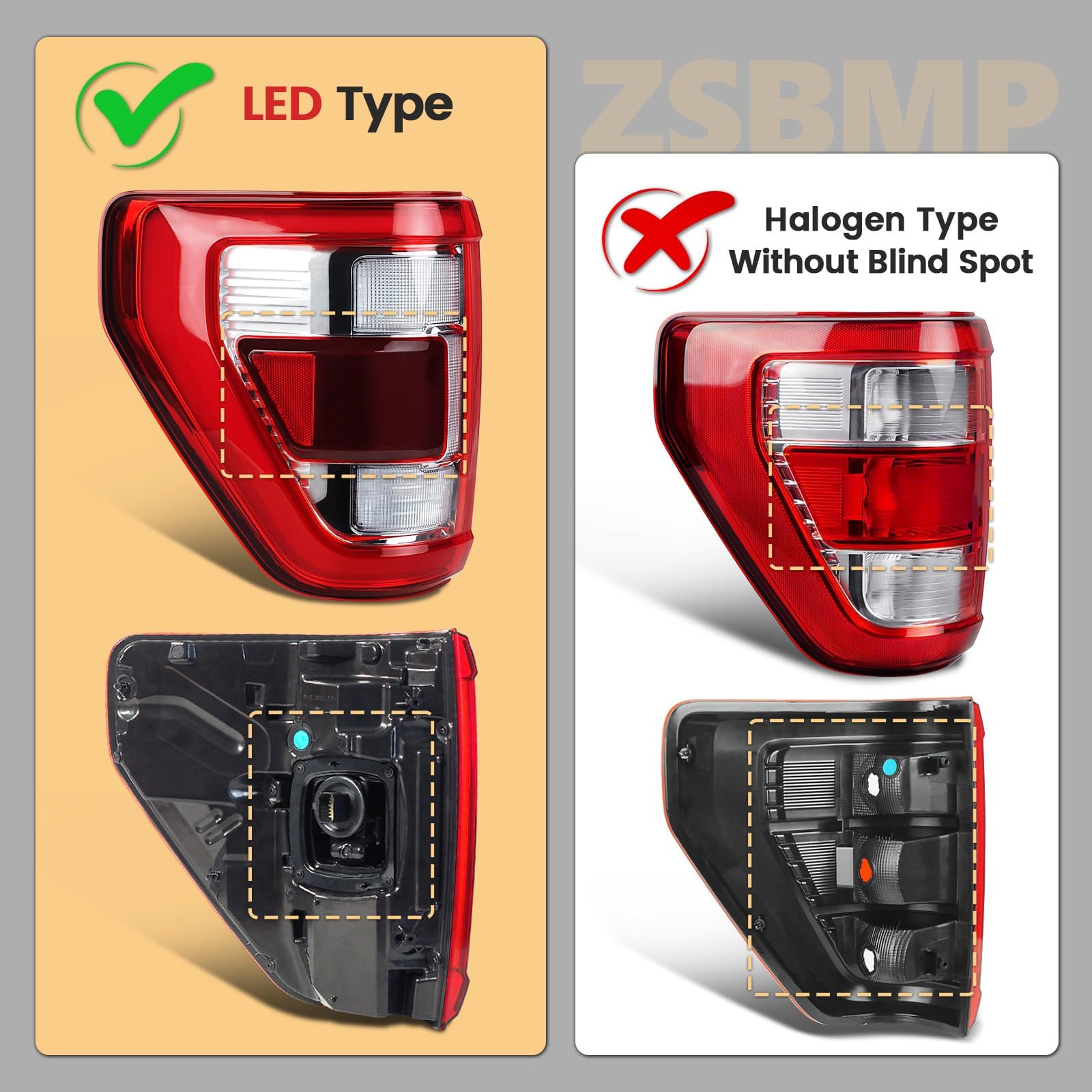 ZSBMP packaging keeps tail light secure during shipping.