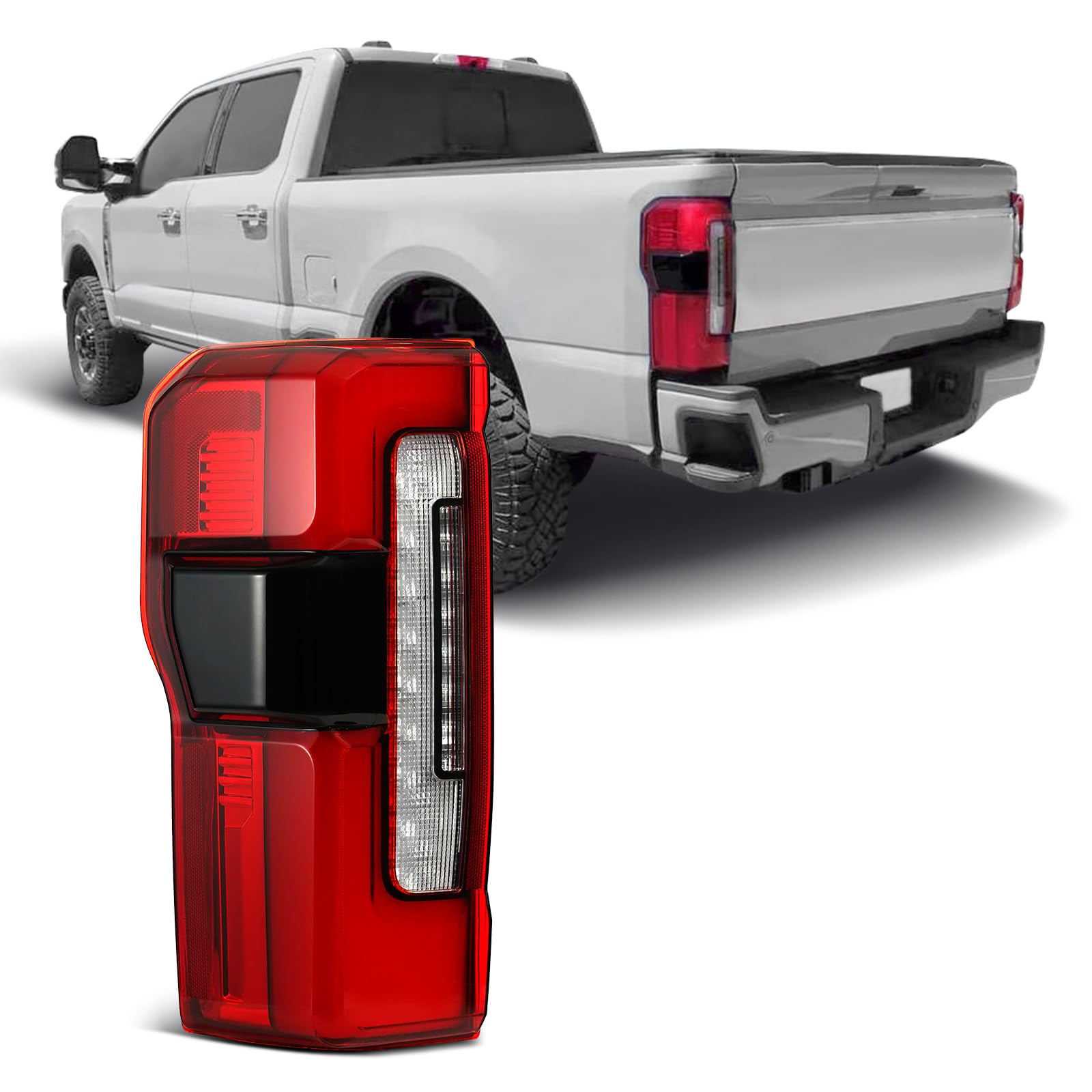 ZSBMP LED tail light left driver side for Ford F-250/F-350 improves daytime visibility