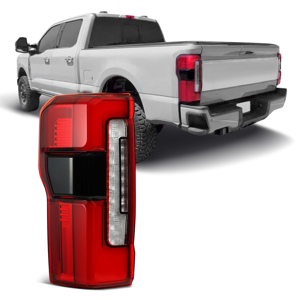 ZSBMP LED tail light left driver side for Ford F-250/F-350 improves daytime visibility