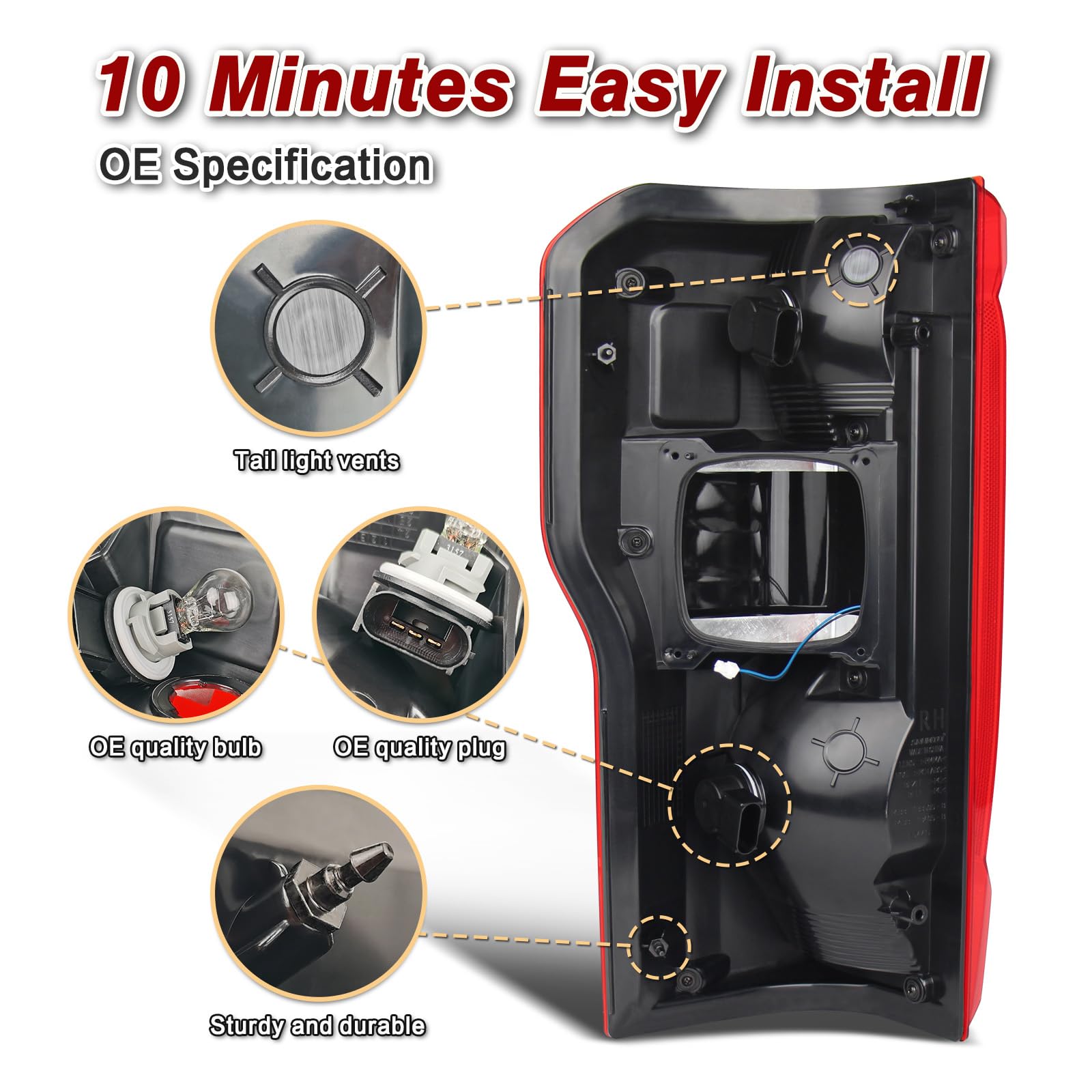 ZSBMP rear taillight assembly for Ford F-250/F-350, safer signaling.