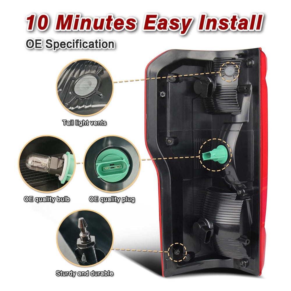 ZSBMP tail light for Ford F-250/F-350 left side, easy plug-and-play replacement.