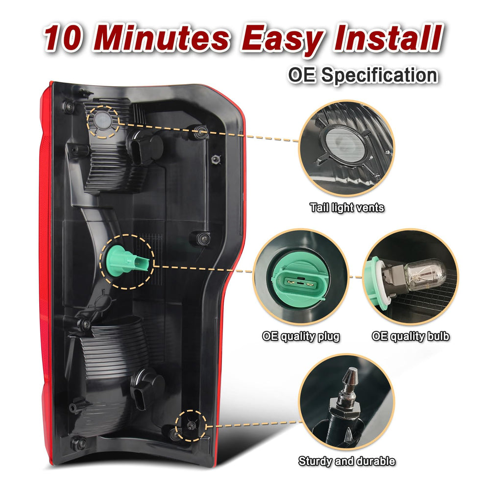 ZSBMP tail light for Ford F-350 left driver, clear lens for high visibility.
