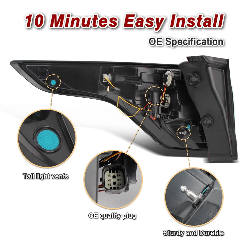 ZSBMP tail light with harness included for quick, tool-free installation.