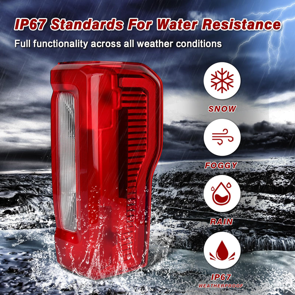 Close-up of ZSBMP rear light lens showing durable polycarbonate construction.