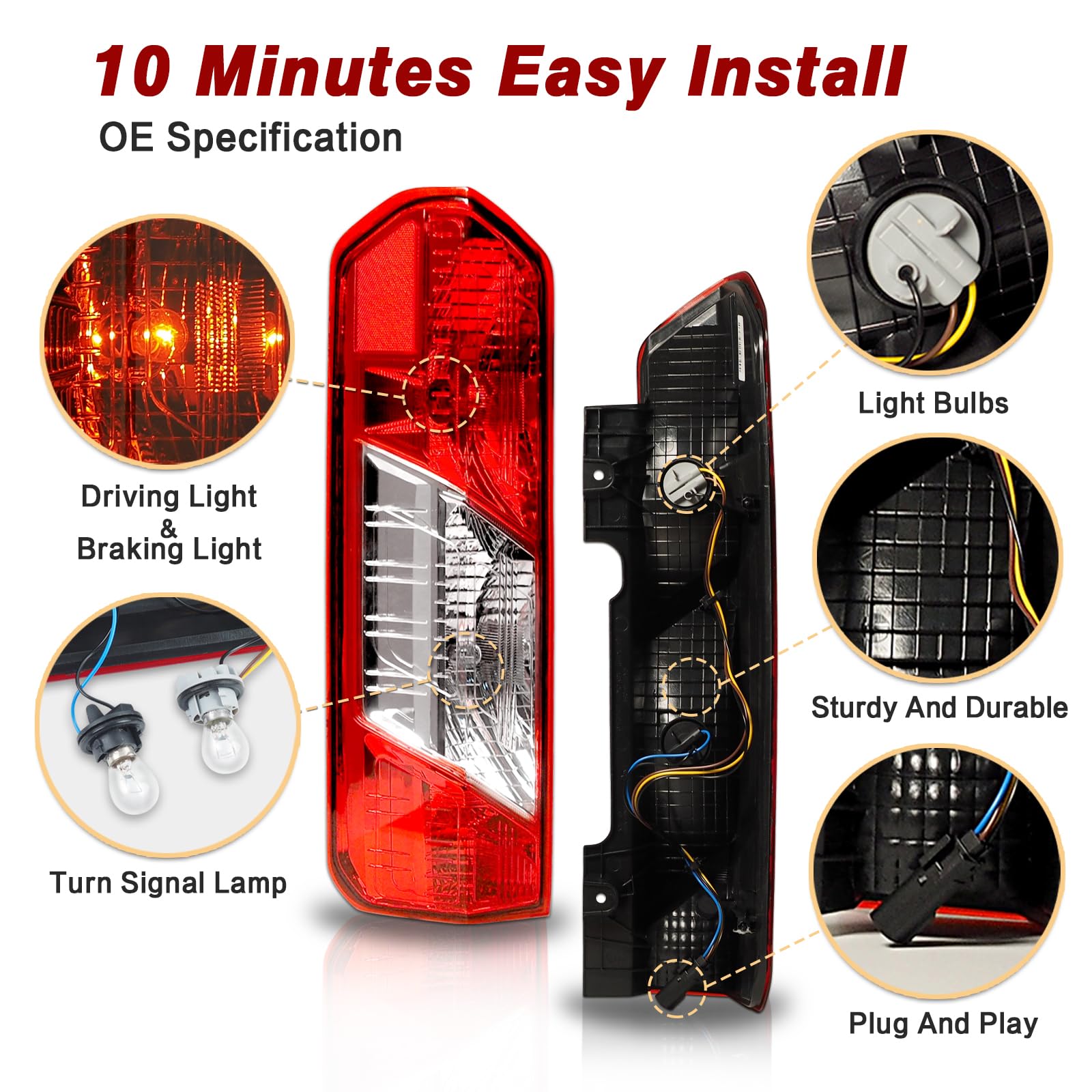 ZSBMP weather sealed tail light set for rain snow and heat