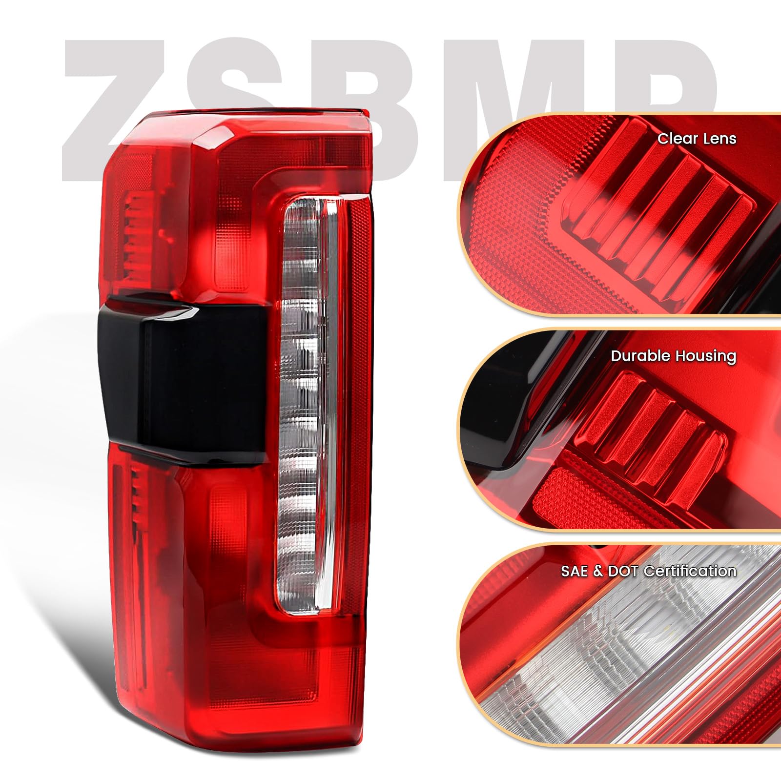 ZSBMP tail light waterproof and dustproof for all-weather driving.