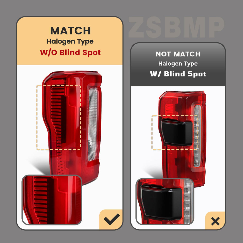 ZSBMP tail light for Ford F-350 left rear view showcasing rugged lens