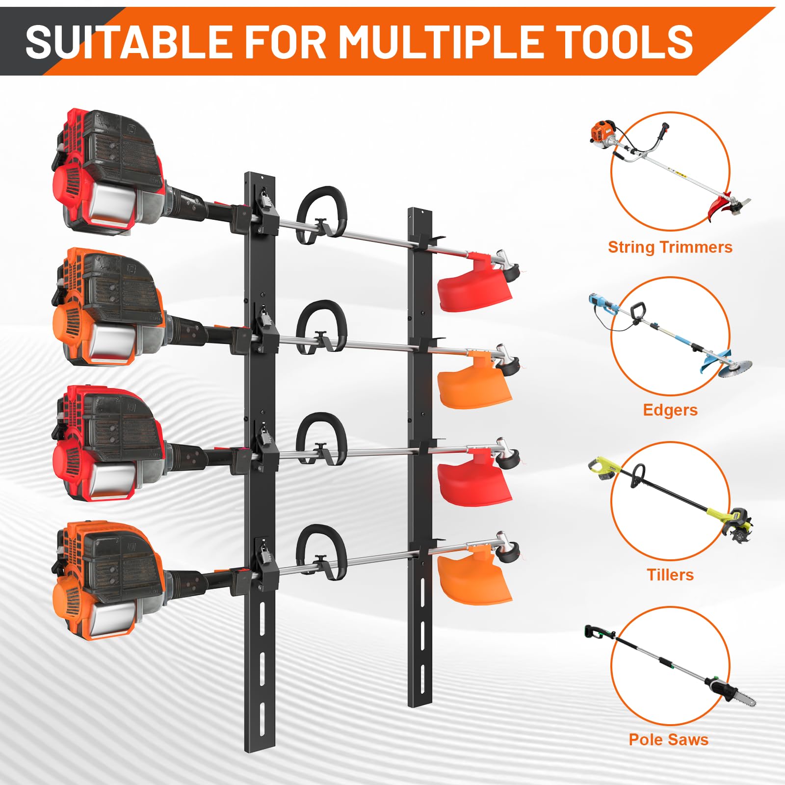 ZSLTLDU multi-tool storage in action on trailer, maximizing space.