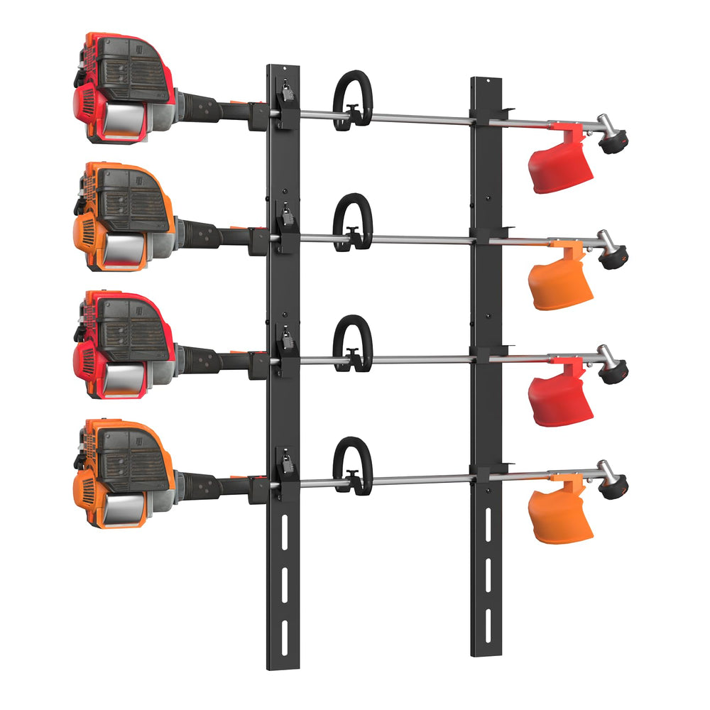 ZSLTLDU weed eater rack for trailer four-place securely holds trimmers during transport.