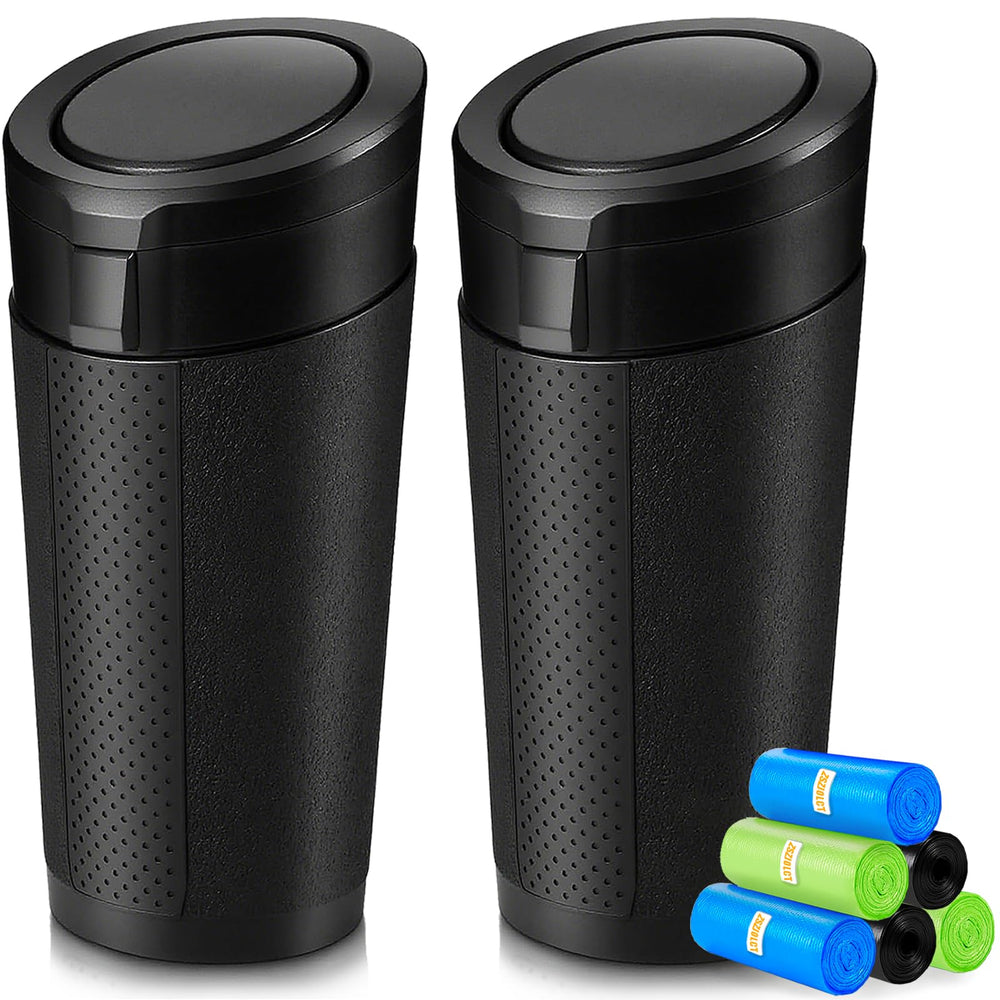 ZSZJOLCT car trash bin with lid fits cup holders, keeping car interiors tidy.