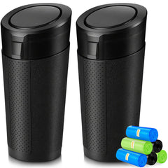 ZSZJOLCT car trash bin with lid fits cup holders, keeping car interiors tidy.
