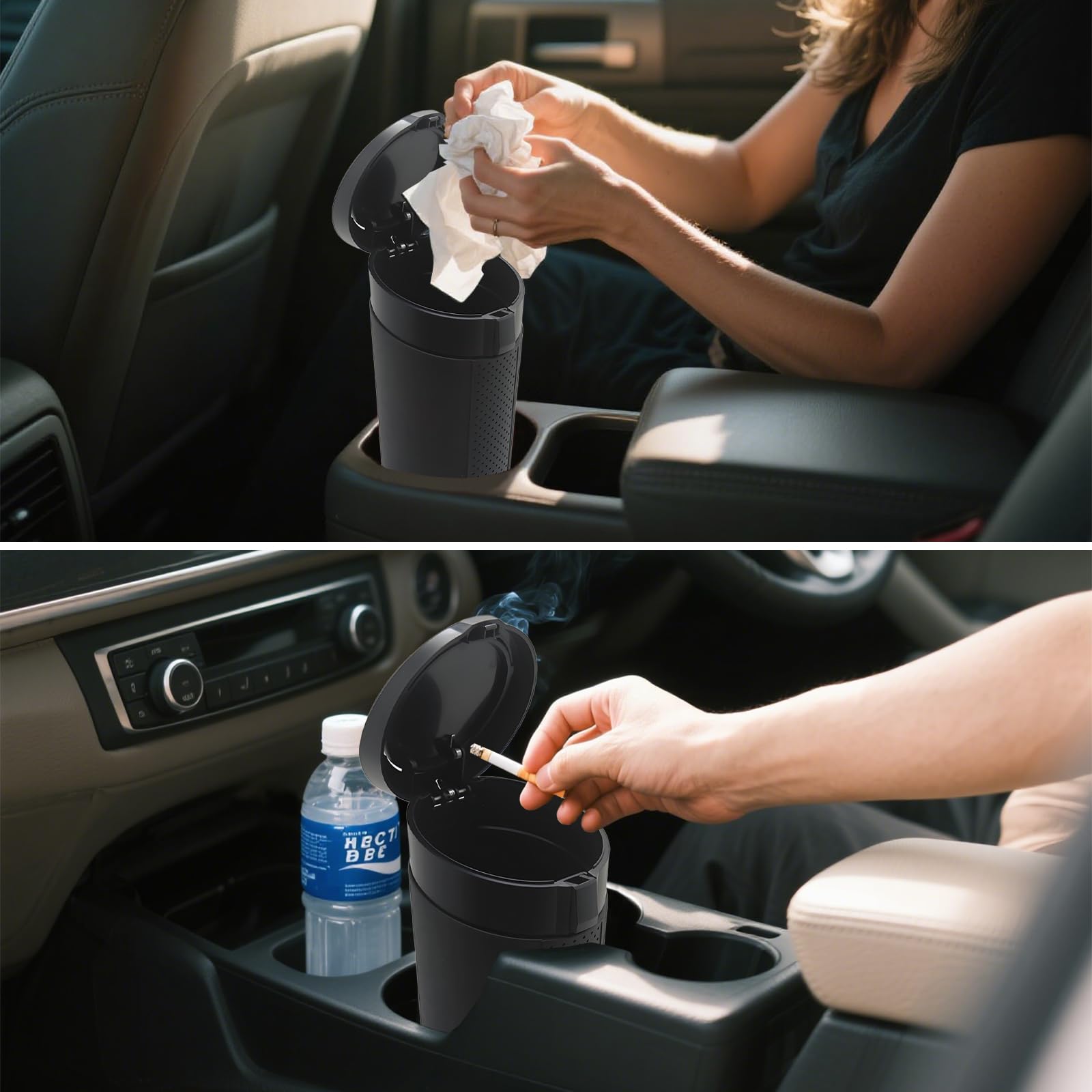 ZSZJOLCT compact desk and car trash bin fits tight spaces.