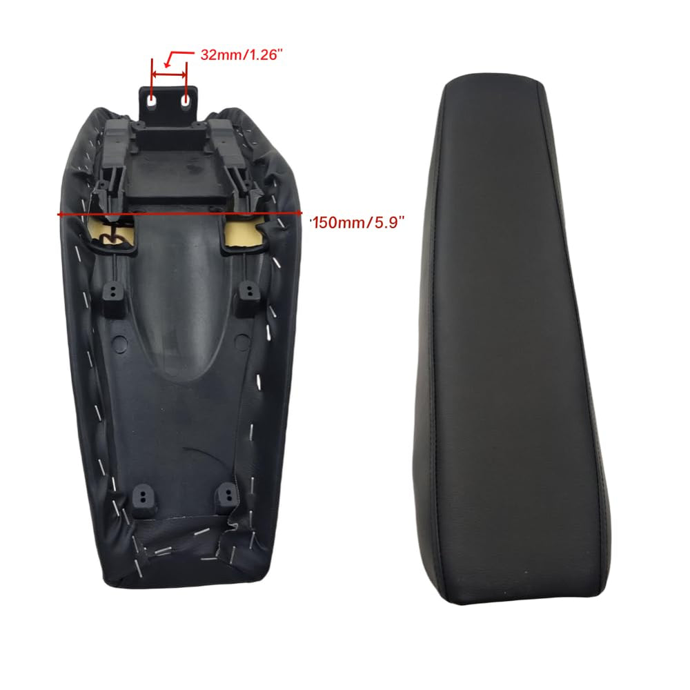 ZTDZZH black 46cm seat material detail, tough exterior with cushioned core