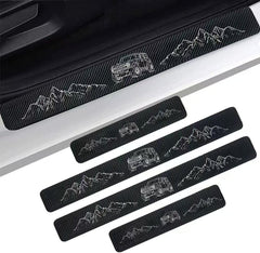 Zteyuzo carbon fiber door sill protectors for Ford Bronco — front protection against scuffs.