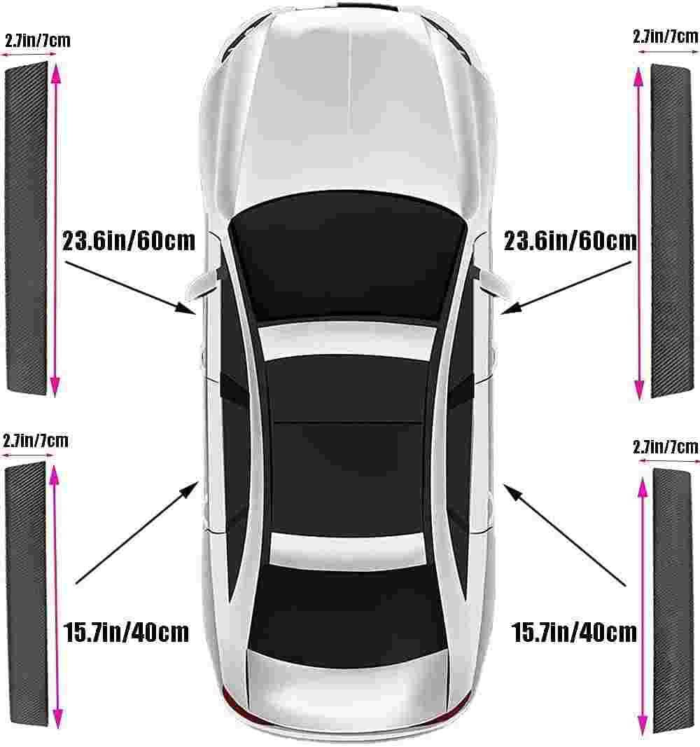 Zteyuzo carbon fiber door sill protectors installation tear tape — easy, residue-free.