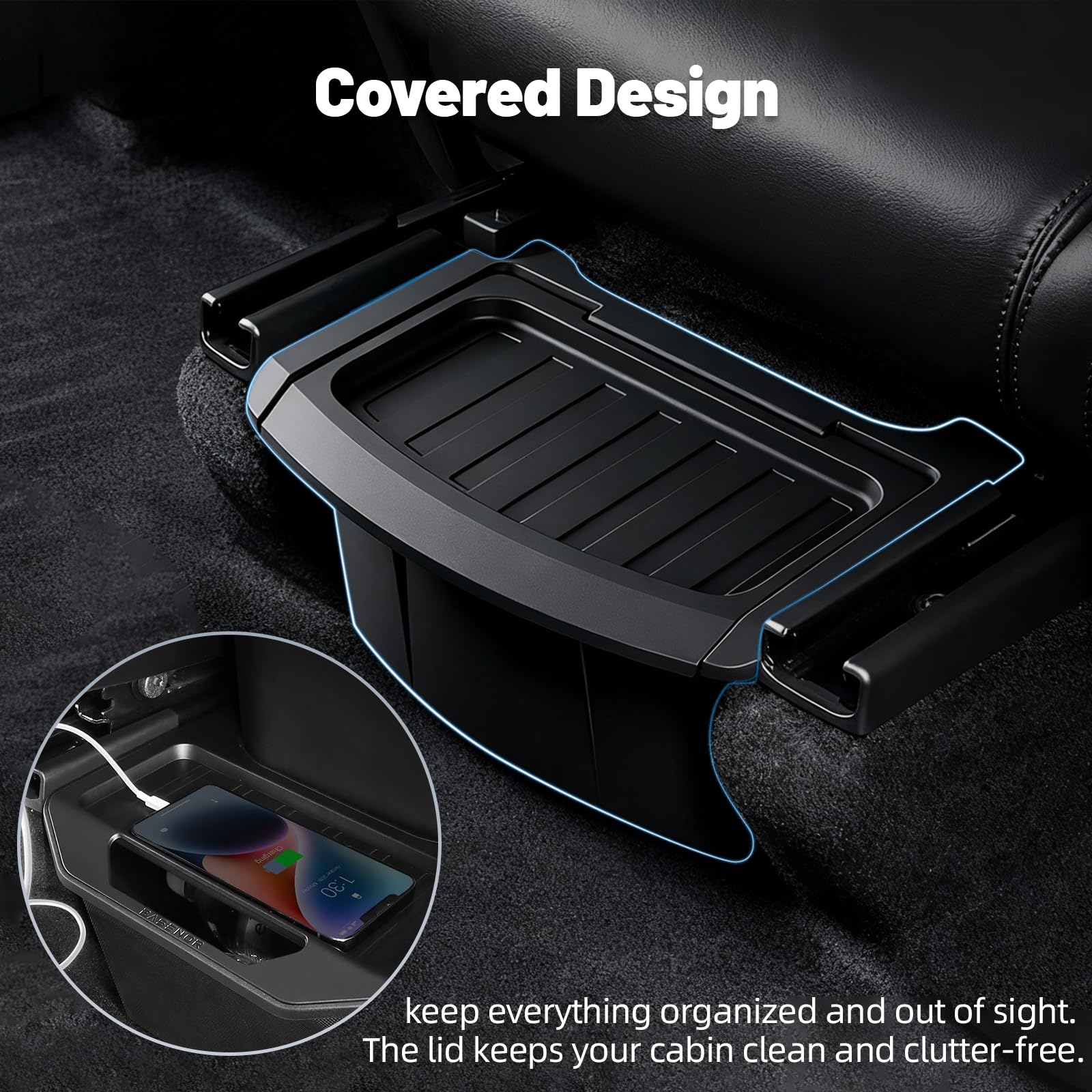 ZTGPMP Backseat storage box creates neat space for snacks and devices
