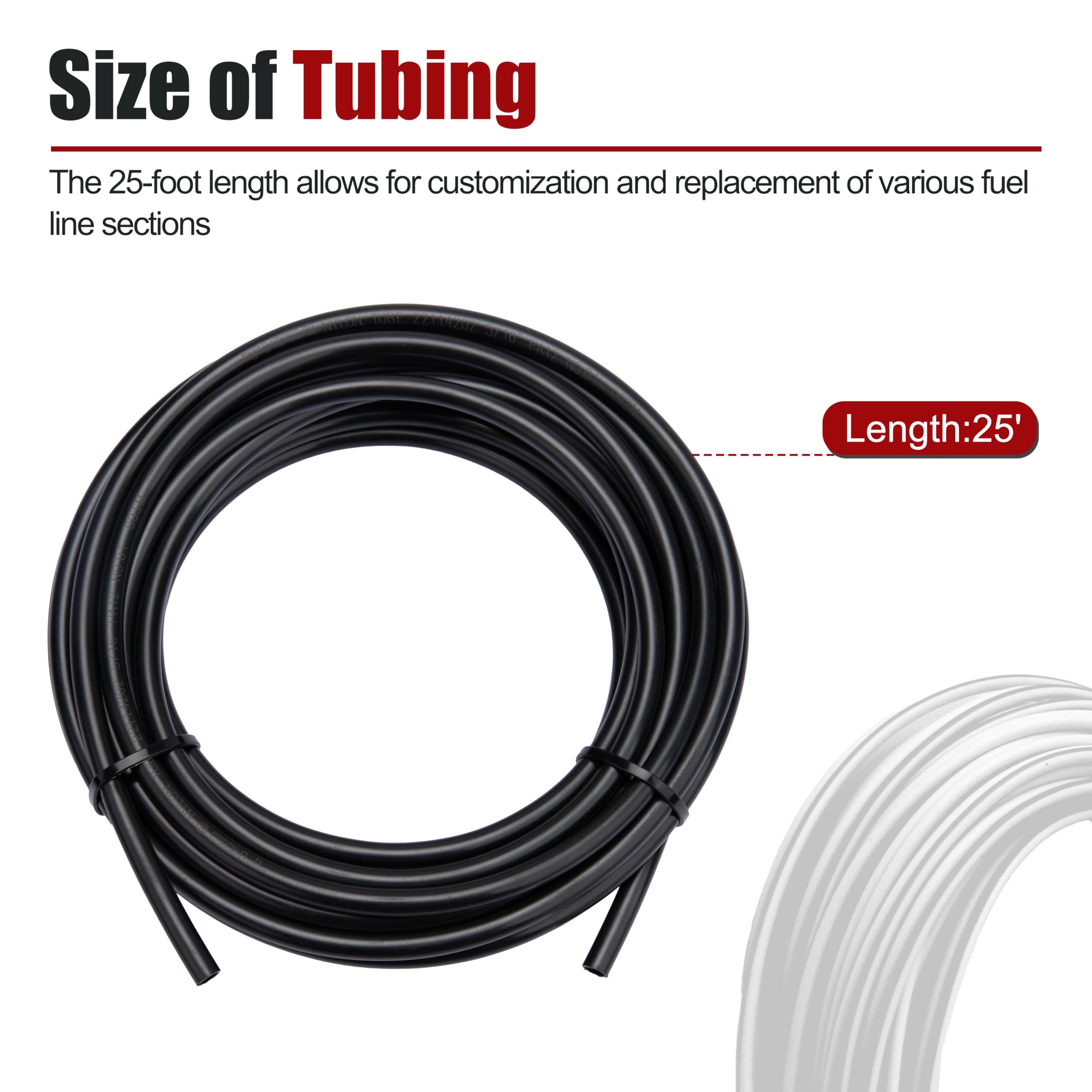 Installation-ready view of ZTTM 800-071 nylon fuel line in a setup.
