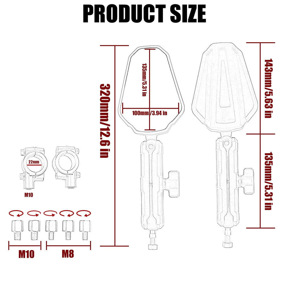 ZTYIOHG ball-head design allows 360-degree adjustment to match your riding stance.