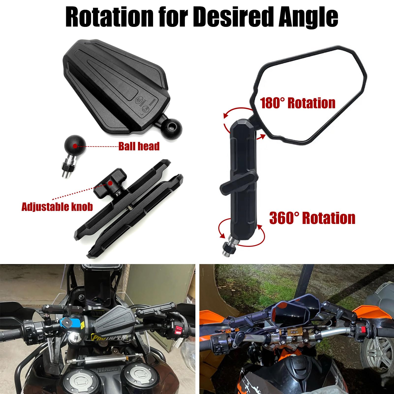 ZTYIOHG clear high-definition glass delivers crisp reflections for safer riding.