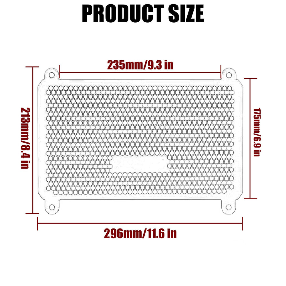 ZTYIOHG Ninja500se radiator guard cover on bike with durable honeycomb design for debris protection