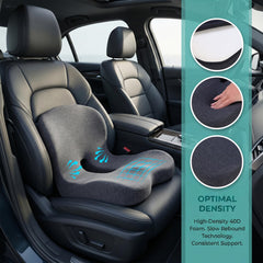 ZUAMEGU cushion on office chair reduces pressure during desk work.