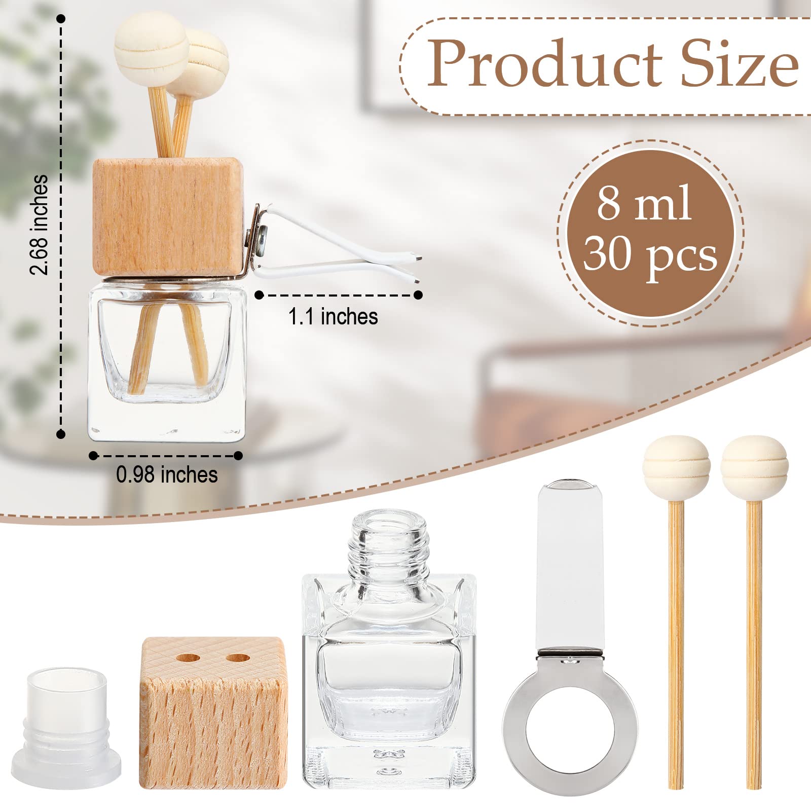 Zubebe 8 ml capacity diffuser for compact, long-lasting scent.