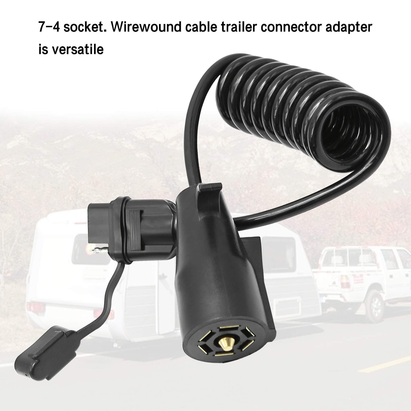 ZUDKSUY round-to-flat adapter fits trucks, RVs, and trailers.