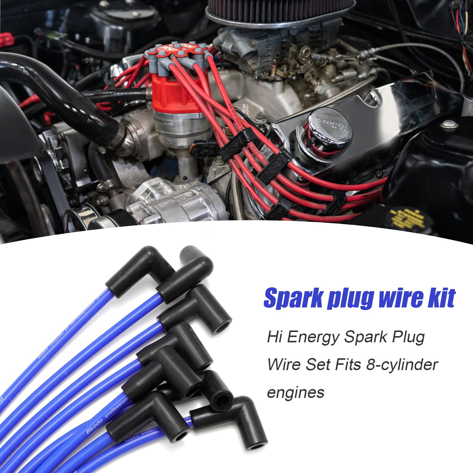 ZUDKSUY includes 9-pack spark plug wires for Chevy/GM 8-cylinder engines