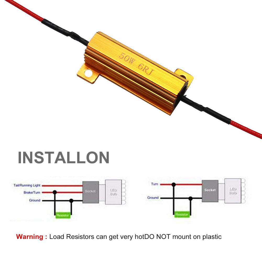 Installation view showing ground and turn signal connections