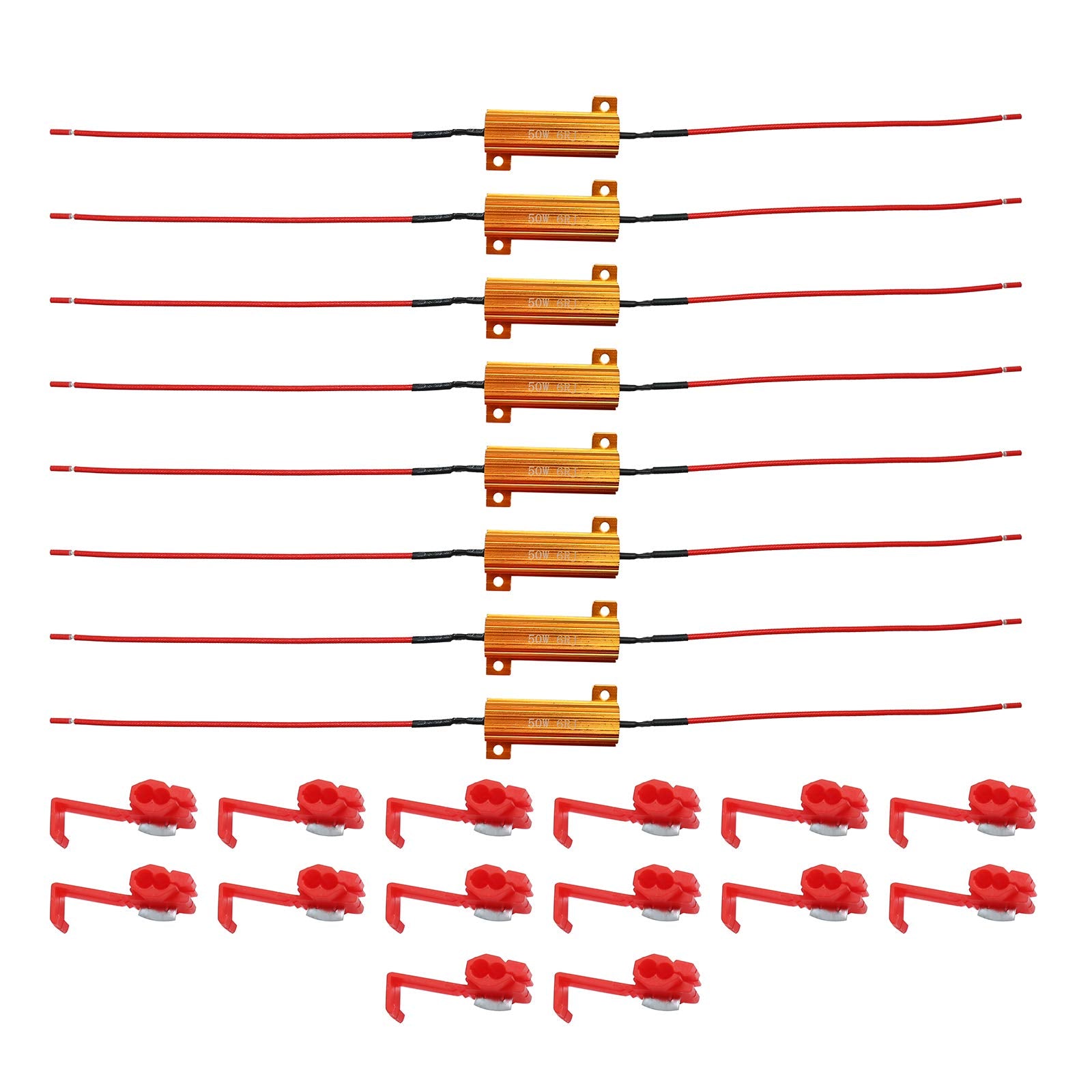 Orange and red color resistors illustrate universal fit across vehicles