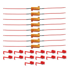 Orange and red color resistors illustrate universal fit across vehicles