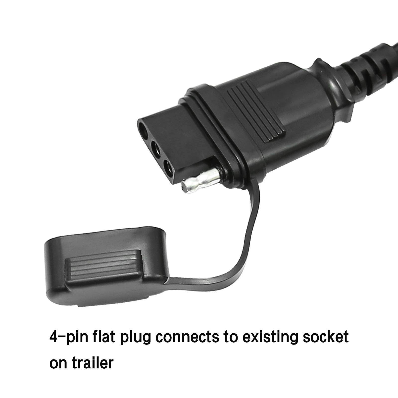 ZUDKSUY 7-way to 4-way adapter keeps trailer lights powered.