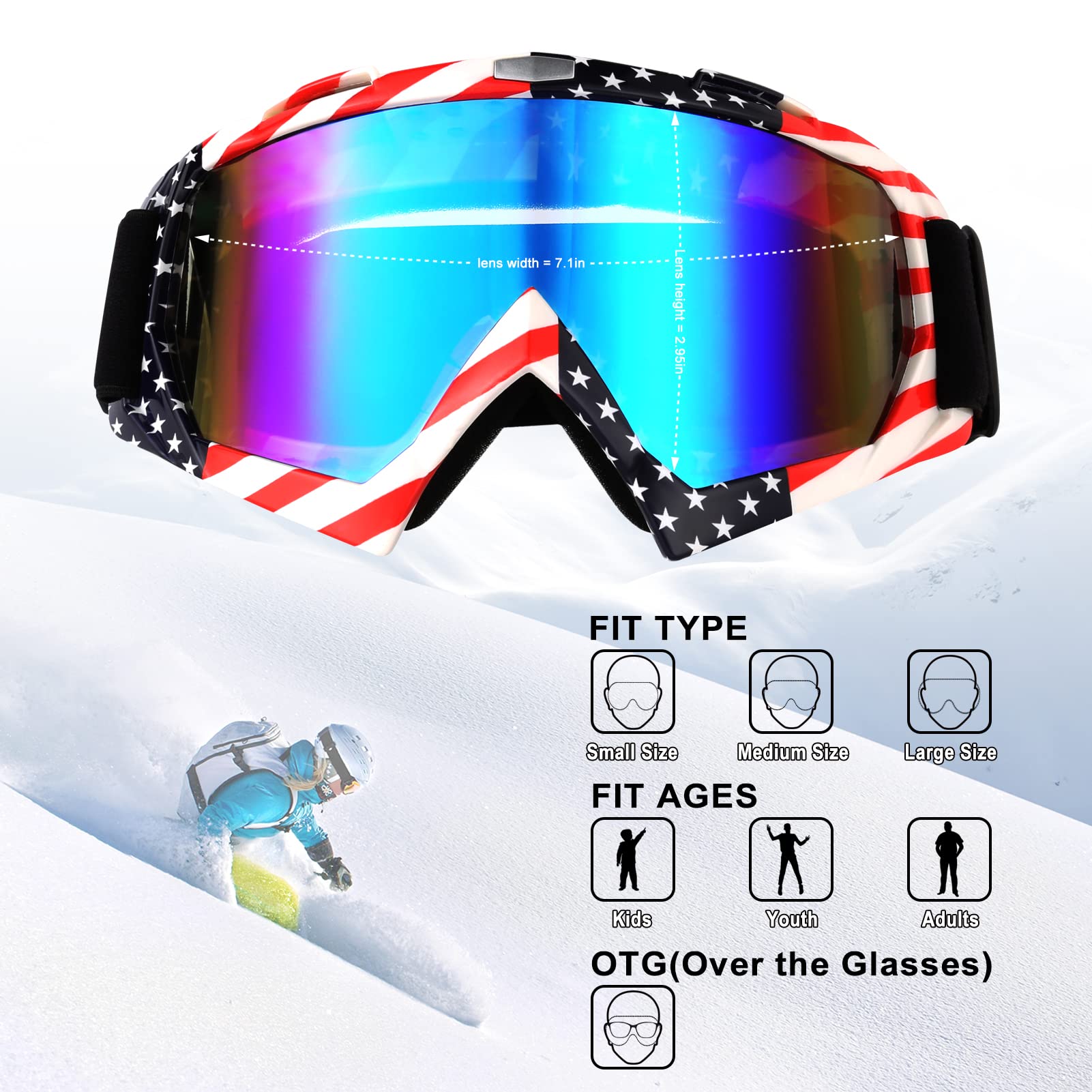 ZukMi ATV goggles featuring breathable foam for comfortable all-day wear.