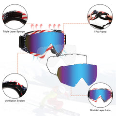 ZukMi dirt bike goggles with dustproof lenses for muddy trails.